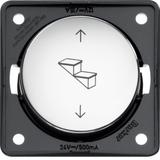 Integro Łącznik przyciskowy odwracający polaryzację z nadrukiem stopni i strzałek, chrom, połysk