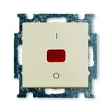 BASIC55 Wyłącznik z klawiszem, kontrolny Z lampką neonową, 2-biegunowy kremowy