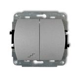 TREND Mechanizm łącznika jednobiegunowego ze schodowym (wspólne zasilanie) srebrny metalik