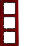 BERKER B.3 Ramka potrójna aluminium czerwony/antracyt 10133012 HAGER