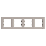 Asfora, ramka 4-krotna, pozioma, brąz