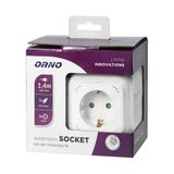 Przedłużacz Kostka 4x2P+Z(Schuko) ładowarka 2xUSB 1,4m H05VV-F 3x1,5mm2 biały OR-AE-13144(GS)/W ORNO