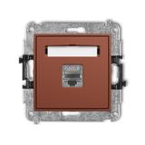 ICON Mechanizm gniazda komputerowego pojedynczego 1xRJ45, kat. 8, ekranowany, 8-stykowy terakota