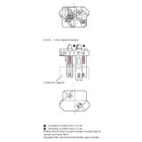wtyk rozgałęźny 1 mm2 5-polowy biały/szary ze stopkami montażowymi