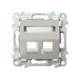 SZAFIR Obudowa gniazda podwójnego typu Keystone skośna - kolor kaszmirowy beż