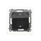 Simon 54 Gniazdo Schuko do wersji IP44 z przesłonami z uszczelką ramki 16A 250V zaciski śrubowe klapka transparentna antracyt DGSZ1BZ.01/48A KONTAKT