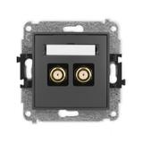 ICON Mechanizm gniazda antenowego podwójnego typu F (SAT) pozłacany grafitowy mat