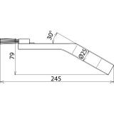Dysza płaska kątowa 30 st. z przykręcanym pędzlem fi 25 / szer. 35 mm