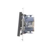 Simon 55 Przycisk zwierny pojedynczy rozwierny bez piktogramu szybkozłączka Grafitowy mat