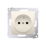 Simon 54 Gniazdo z/u i przesłonami 16A szybkozłączka kremowy