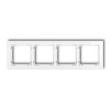 DECO Ramka uniwersalna poczwórna - efekt szkła (ramka: biała; spód: biały)