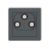 DECO Mechanizm gniazda multimedialnego 3F DATA (UPC) grafitowy mat