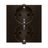 Simon 54 Gniazdo Schuko z przesłonami podwójne 16A z. śrub. brąz mat