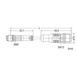 przewód do czujników/el.wykonawczych gniazdo prosteM8/wtyczka prostaM12 1