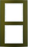 BERKER B.3 Ramka podwójna aluminium brązowa/biała 10123021 HAGER