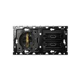 Simon 100 Zestaw 2-krotny: gniazdo+podwójna ładowarka USB SmartCharge 2x21 A