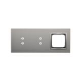 Simon 54 Touch Panel dotykowy S54 Touch 3 moduły 2 pola dotykowe pionowe + 2 pola dotykowe pionowe + 1 otwór na osprzęt S54 srebrna mgła DSTR3330/71 KONTAKT