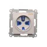 Simon 54 Gniazdo DATA z kluczem uprawniającym 16A z. śrub. biały