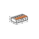 Szybkozłączka z dźwignią 5x 0,2‑4mm2 transparentna / pomarańczowa 221‑415 /25szt./ WAGO