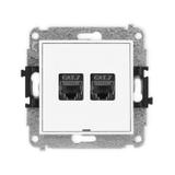 ICON Mechanizm gniazda komputerowego podwójnego 2xRJ45, kat. 7, ekranowany, 8-stykowy, bez pola opis