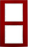 BERKER B.3 Ramka podwójna aluminium czerwony/biała 10123022 HAGER