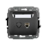 TREND Mechanizm gniazda telefonicznego pojedynczego 1xRJ11, 4-stykowy grafitowy