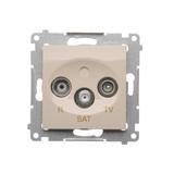 Simon 54 Gniazdo antenowe R-TV-SAT przelotowe kremowy