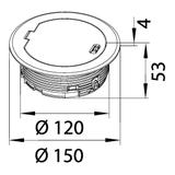 tehalit.VE-EE Przepust kablowy uchylny >32mm o.cynkowy, srebro
