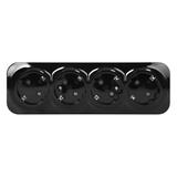 Gniazdo poczwórne natynkowy ToDo 2P+Z Schuko IP20, 16A, 230V AC, 16A, 230V AC, czarny