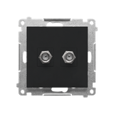 Simon 55 Gniazdo antenowe typu /F/ podwójne Do instalacji indywidualnych Czarny mat