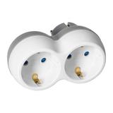 Rozgałęźnik 2x2P+Z (Schuko), biało-szary OR-AE-13238(GS) ORNO