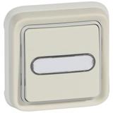PLEXO55 PRZYCISK PODŚWIETLANY Z UCHWYTEM ETYKIETY BIAŁY 10AX-250V - KOMPLET PODTYNKOWY, Legrand