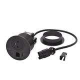 INCARA: DISQ 80 - 2P+Z / USB A+C / WYJŚCIE KABLOWE - 0,5 M WIELAND-CZARNY, Legrand