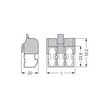 gniazdo wtykowe 2,5 mm2 5-polowe białe/szare
