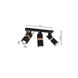 Milagro plafon (reflektorki) Vidar Black 3xGU10 MLP5402