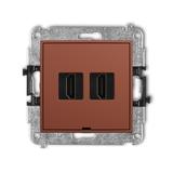 ICON Gniazdo podwójne HDMI 2.1 8K terakota 63IHDMIBO-6 KARLIK
