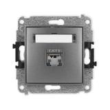 ICON Mechanizm gniazda komputerowego pojedynczego 1xRJ45, kat. 6, ekranowany, 8-stykowy grafitowy