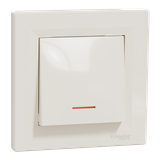 Asfora, łącznik 1-biegunowy, z podświetleniem, krem