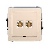 DECO Mechanizm gniazda antenowego podwójnego typu F (SAT) pozłacany, bez pola opisowego beżowy