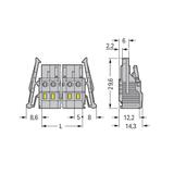 MCS-MIDI Classic gniazdo 18-bieg. szare raster 5 mm /10szt./ WAGO