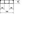 tehalit.UK Kanał do wylewki podłogowej 3-komorowy 190X48mm stal UK190483 HAGER