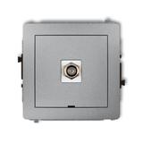 DECO Mechanizm gniazda antenowego pojedynczego typu F (SAT) niklowany, bez pola opisowego srebrny me