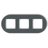 MINI Ramka uniwersalna potrójna okrągła z tworzywa grafitowy mat