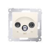 Simon 54 Gniazdo antenowe R-TV-SAT przelotowe kremowy