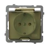 AS Gniazdo bryzgoszczelne z uziemieniem schuko IP-44 z przesłonami torów prądowych wieczko przezrocz