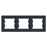 Asfora, ramka 3-krotna, pozioma, antracyt