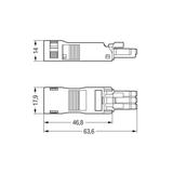 WINSTA MINI gniazdo 3-torowe białe z obudową odciążającą naciąg
