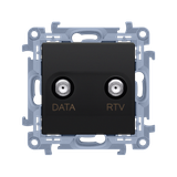 Simon 10 Gniazdo antenowe końcowe RTV-DATA 1x wejście: 5÷1000 MHz czarny