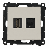 Simon 55 Gniazdo HDMI 2.1 + komputerowe RJ45 kat.6. kaszmirowy TGH21RJ45.01/142