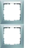BERKER B.Kwadrat Ramka podwójna pionowa z polem opisowym aluminium mat 10129959 HAGER